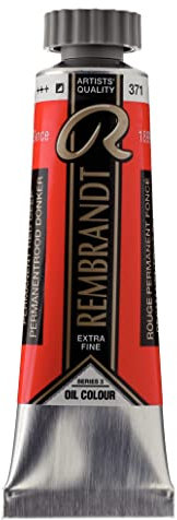 Rembrandt Oil Colour - Permanent Red Deep 371 - Extra-Fine Professional Grade - High Pigment Concentration - 15 ml Tube - Highest Lightfastness - Artist Quality