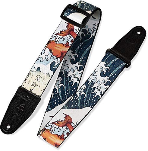 Levy's Leathers Eastern Harmony Series Gitarrengurt aus Polyester | Breite 5 cm | Koi Fish Design | (MPD2-016)