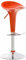 CLP Barhocker Saddle mit drehbarem Kunsttoffsitz und Fußablage I Höhenverstellbarer Hocker mit Metallgestell in Chrom-Optik, Farbe:orange