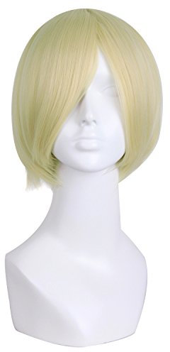 MapofBeauty kurze gerade Cosplay Kostüm Perücke Party Perücke (hellblond)