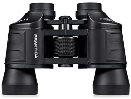 Praktica Falcon 8x40mm Porro Prism Field Black Binoculars - Fully Coated Lenses, Sturdy Construction, Aluminium Chassis, Sharp Clear Image, Bird Watching, Sailing, Hiking, Sightseeing, Astronomy