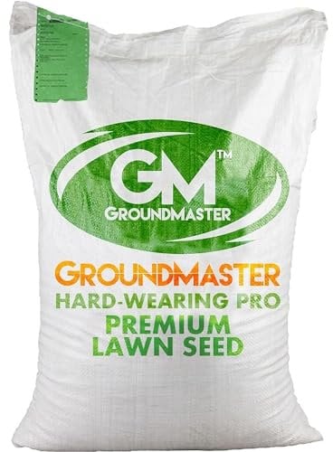 GroundMaster Premium Lawn Grass Seed – 5KG Hard Wearing & Fast Germination Grass Seeds for Family Lawns and Gardens, Coverage up to 300M2 for Overseeding, Tough Lawn Seed Mixture, Pet-Friendly