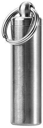Asixx tablet container, Pill Holder, Stainless Steel Pill Keychain Holder CNC Precise Machining Process with Surface Fine Polished,Equipped with a Waterproof Seal Ring, Load Pills or Medicines