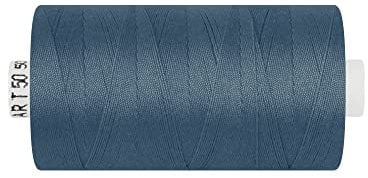 dalipo - Polyester Nähgarn, Stärke 50, Jeansgarn, 500m, blau-grau