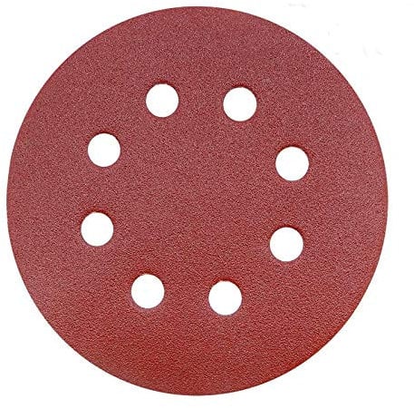 50PCS Sanding Discs Pads 120 Grits 5 Inch Hook and Loop 8-Holes Sandpaper Assorted for Random Orbital Sander
