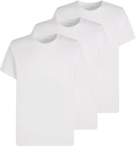 Calvin Klein S/S CREW NECK 3PK 000NB4011E, Camisetas de Manga Corta Hombre, Blanco (White), S