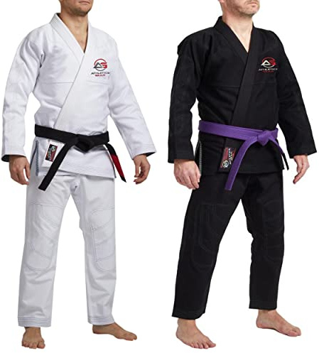 Abito BJJ Gi Brazilian Jiu Jitsu di Athletics Gear | 100% tessuto in twill di cotone perla, leggero per bambini, uomini e donne, bianco, M3 (140cm - 149cm)