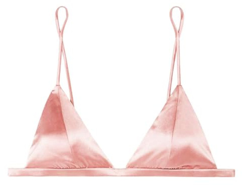 SilRiver Soutien-Gorge Triangle en Satin de Soie pour Femme – sans Armatures, Ultra Doux avec Confort Toute la Journée
