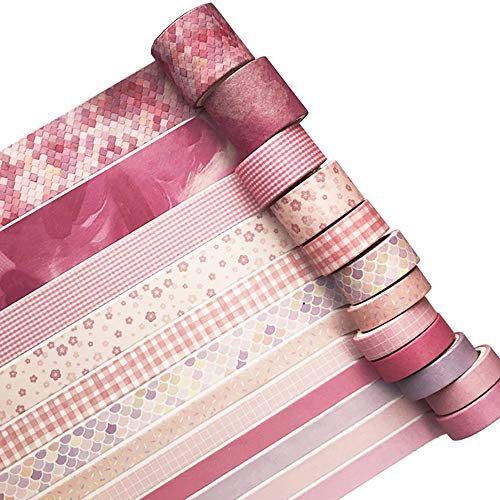 YUBX Washi Tape Set Masking Tape Dekoratives Klebeband Bunt für DIY Handwerk Bullet Journals Planer Scrapbooking Verpackung (Cherry Party)
