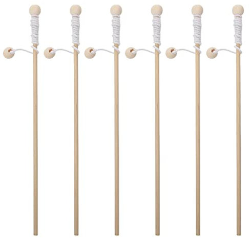 TOYANDONA 6pcs Wooden Catching Magnetic Fishing Poles Magnet Fishing Rods Kindergarten Kids Fishing Game Early Educational Toy for Kids