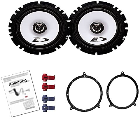 Alpine SXE 1725S Lautsprecher mit Einbauset passend für Audi A6 Avant (C5/4B) 1998-2005 Türen vorne/hinten 440 W 165mm 2 Wege Koax
