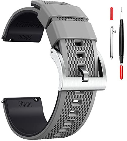 hemsut h 22mm Silikon Uhrenarmbänder, Silicone Watch Band Schnellverschluss Kautschuk Uhrenarmband für Männer Frauen Soft Ersatz