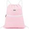 WANDF Rucksack mit Kordelzug Turnbeutel Sportbeutel Gym Bag Mit Aussentasche Verstellbar Tunnelzug Gymsack für Damen Herren Kinder mit Innentasche 11 Liter für Sport und Reisen (Hell-Pink)