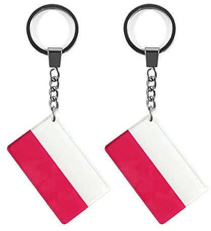 QQSD Polen Schlüsselanhänger Polen Flagge, Schlüsselanhänger für Schlüssel, Rucksack, Gepäck und Geschenke, 2 Stück