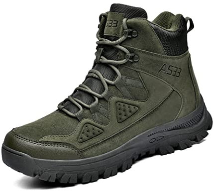 IYVW AS33 703 Robuste Einsatzstiefel für Beruf und Freizeit Wanderhalbschuhe Grün 42EU