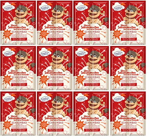 12er Pack Dresdner Essenz Pflegebad Sandmännchen Erdbeer-Duft 12 x 45 g Badezusatz vegan