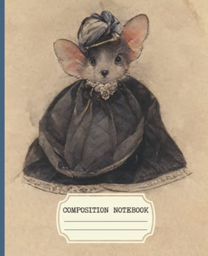 Composition Notebook: Vintage Aesthetic College Ruled With Cute Victorian Mouse Cover Design