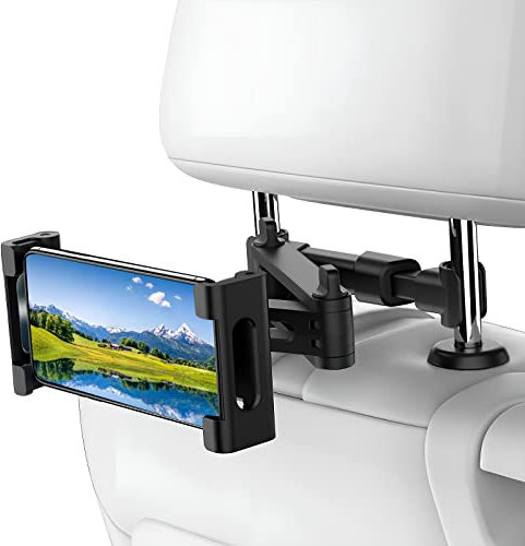 Soporte Tablet Coche Universal, Soporte Extensible para Tablet Móvil, Soporte Reposacabezas Asiento Trasero con Apoyo 360 Rotación para 4,7~31 Pulgadas de iPad y iPhone, Galaxy Tab, Huawei, Switch et