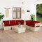Chusui 6-TLG. Garten-Sofagarnitur aus Paletten mit Kissen, Gartenmöbel Set, Balkonmöbel Set, Gartenlounge Set, Möbelsets,Loungemöbel Terrasse, Lounge Sofa Outdoor, Balkon Sitzgruppe, Fichtenholz