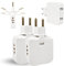PAGAMADU 2 prises plates, 2 points de charge USB et 2 prises 220 V. Tête pivotante à 180°. Voleur multiple plat mural. Adaptateur européen et américain avec USB.