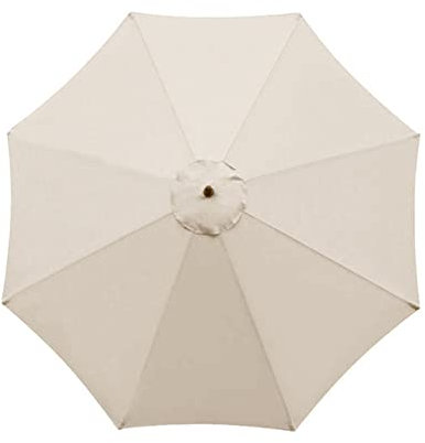 jackfru Housse de rechange pour parasol de terrasse, housse de rechange pour parasol de patio, parasol de jardin, parasol de terrasse, parasol de table, parasol de marché, Blanc., 3M/8 Rippen