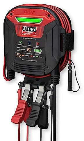 OPTIMA D200+ Batteriewartung und Lithium-Ladegerät für 12 Volt Startbatterien inklusive Lithium, AGM, Flooded und Powersports