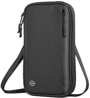 MiOYOOW Porte Passeport, Portefeuille de Passeport avec Blocage RFID Étanche, Pochette Tour de Cou Documents avec Bande Réglable pour Femmes Hommes