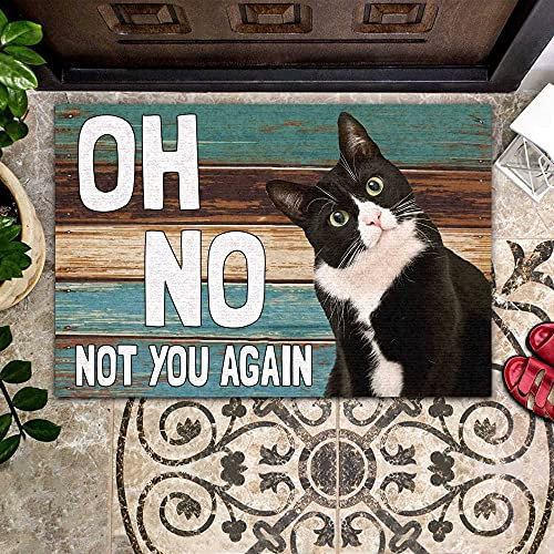 Fußmatte für drinnen und draußen, Vintage-Stil, Oh No Not You Again, Katze
