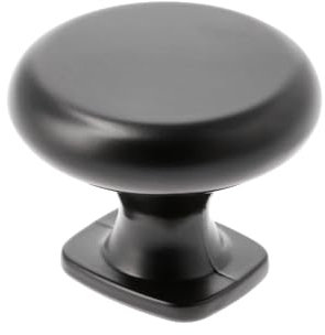 GTV Bouton LORENA Ø 3,3 cm I Boutons de meuble avec vis I Boutons d'armoire Boutons de cuisine Bouton de porte Poignée de tiroir Poignée de meuble I Noir mat