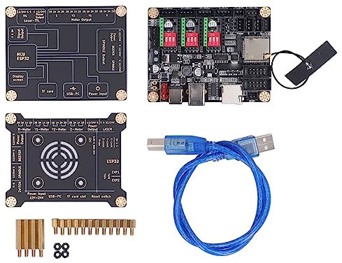 Laser Engraver Control Board, 32 Bit Precision Laser Cutter Motherboard MKS DLC32 V2.1 WIFI Engraving Machine Offline Control (Motherboard and Protective Case)