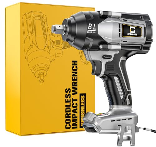 Cordless Impact Wrench for Dewalt 20V Battery Impact Driver Max Torque 600ft lbs - Brushless-Power 1/2 inch Hog Ring Impact Gun Includes LED Work Light and Belt Clip (No Battery)