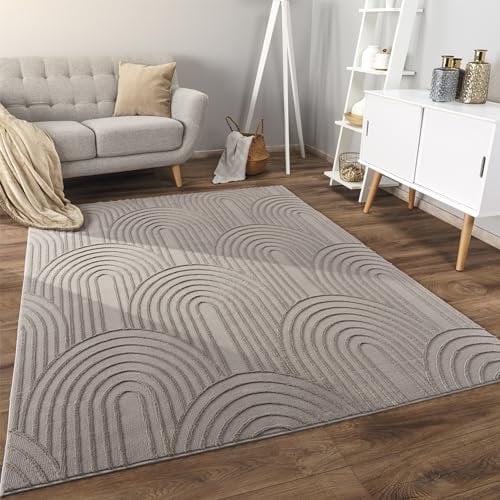 Paco Home Teppich Wohnzimmer Schlafzimmer Kurzflor Skandinavisches Boho Muster Geometrisch Rauten Motiv Einfarbig Weich Modern, Grösse:240x340 cm, Farbe:Grau 4