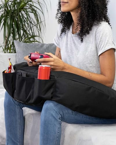 Gamewarez Gamerpad Classic mit Polyesterwatten Füllung, Ergonomisches Armstützkissen für lange Gaming-Sessions, Unterstützung des, Nacken, Handgelenke und Hände -Farbe Schwarz, Made in Germany