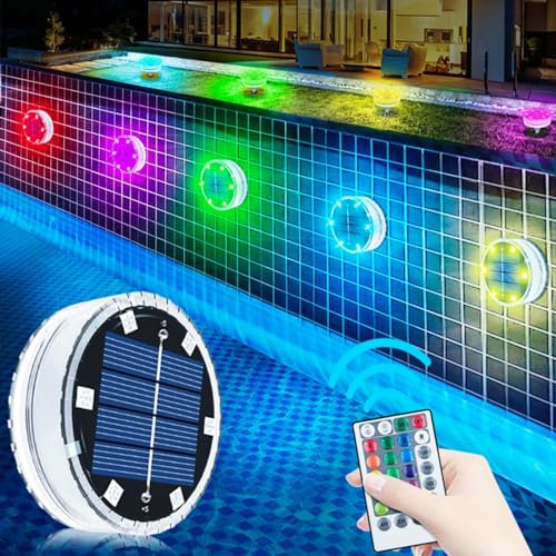 Genérico Luz LED Solar Sumergible con Ventosas y Imanes, Luces Flotantes IP68 para Piscinas y Acuarios
