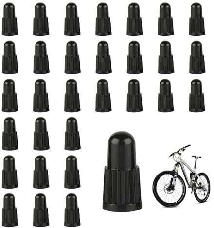 30 Stück Schwarz Kunststoff Fahrrad Presta Ventilkappe Set, Langlebig Wiederverwendbar Fahrrad Ventilkappe, Fahrrad Reifen Ventilkappen für Mountainbikes, Straßenfahrräder, Vakuumbereifte Fahrräder