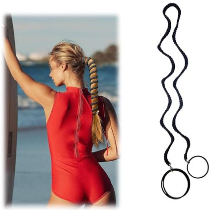 Mezrkuwr Haargummi mit Pferdeschwanzhalter, geflochtene Haargummis mit Pferdeschwanz, schwarze, elastische Haargummis ohne Beschädigung für langes, dickes Haar von Frauen