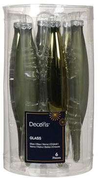 Kaemingk Christbaumschmuck Glas 15cm 6 Stück Set Eiszapfen Weihnachtskugeln - Rosmarin