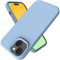 Andwing For iPhone 15 Case, Liquid Silicone Case For iPhone 15, Soft Phone Case, Shockproof Cover, Anti-Fingerprint, Anti-Slip, Clear Blue