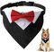 YIIWONI Hund Smoking Bandana, Formelles Hunde Fliege Hochzeit, Rotes Fliege für Hunde, Verstellbar Hundehalsband Hochzeit, Fliege Hund Hochzeit, für Kleine und Mittelgroße Hochzeit Kostüme, M