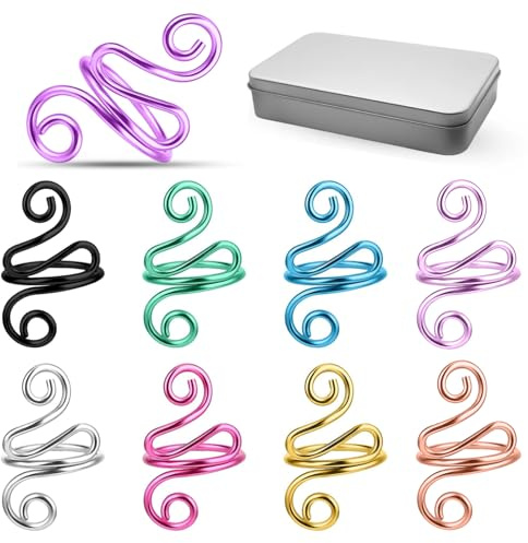 9 Pcs Adjustable Crochet Tension Ring Handmade Yarn Tension Ring Gift Crocheters Knitters Valentines Day Gifts Knitting Accessories