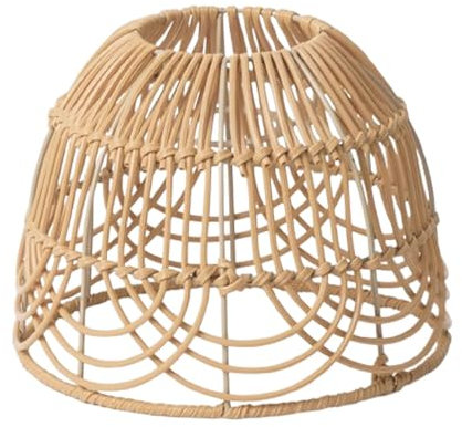 MagiDeal Weben Rattan Lampenschirm Decke Laterne Abdeckung Elegante Anhänger Leuchter Schatten Decke Fan Licht Abdeckung für Hotel Esstisch Cafe