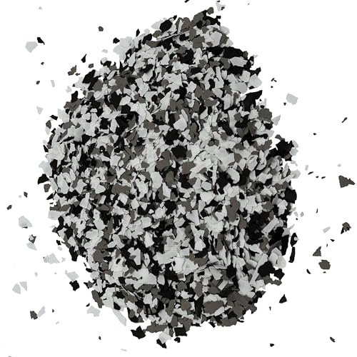 WO-WE Farbchips für Epoxidharz Bodenbeschichtung Colorchips Schwarz-Weiss-Grau - 3Kg