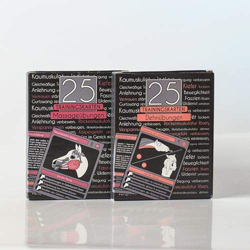 25 Trainingskarten Massage- und Dehnübungen für Pferd (Dehn- und Massageübung)