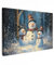 MuchoWow© Impression sur Toile Cadeau Noel Peinture 120x80 cm Tableau Mural Decoration Salon Reproductions de Tableaux Murale Moderne Bonhomme de neige - Neige - Hiver - Forêt