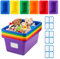 Giyofom 6 Pcs Plastic Storage Boxes (Random Delivery) Multiple Colors Storage Baskets for Classroom, Office, Bathroom, Kitchen, Cupboard, Toy, Home Tidy Open Storage Bins with Self Adhesive Label