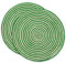 Manteles Individuales Redondos, Salvamantel Yute, Natural Hecho a Mano, 38x38 cm Pack 2 Unidades, Rayas Verde