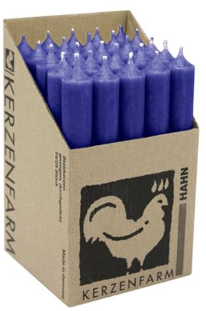 Kerzenfarm Harm Kerzen, 25 Stück Stabkerzen in Displaybox, 180mm x 22mm, Tropffrei, (Dunkelblau 16)