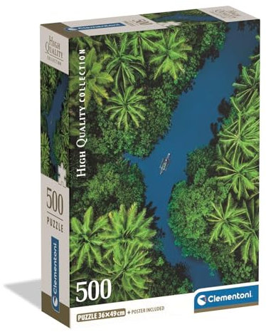 Clementoni Puzzle Collection - Tropical Aerial View 500 Stücke, Compact Box - Puzzle für Erwachsene 14-99 Jahre, Geschenk für Mann und Frau, Made in Italy, 35592