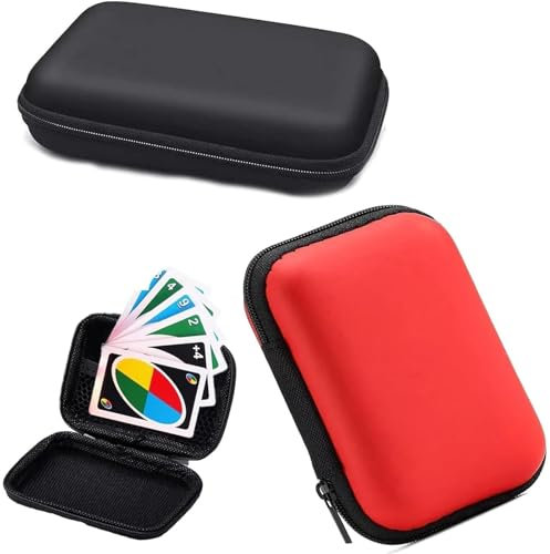 YXL 2 x Spielkarten-Etui, Spielkarten-Box, UNO-Tragetasche, weiche Stoff-Spielkarten-Box, tragbare Tarot-Organizer, Aufbewahrungsbox, UNO-Kartenspiel-Etui für Outdoor-Gaming/Camping
