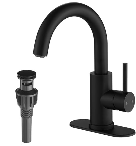 VOTON Bar-Waschbeckenarmatur, mattschwarz, modern, Einloch-Armaturen, für Badezimmer, Küche